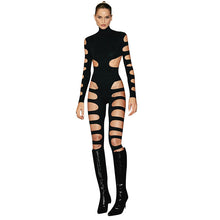 Load image into Gallery viewer, Hollow Out Striped Jumpsuit
