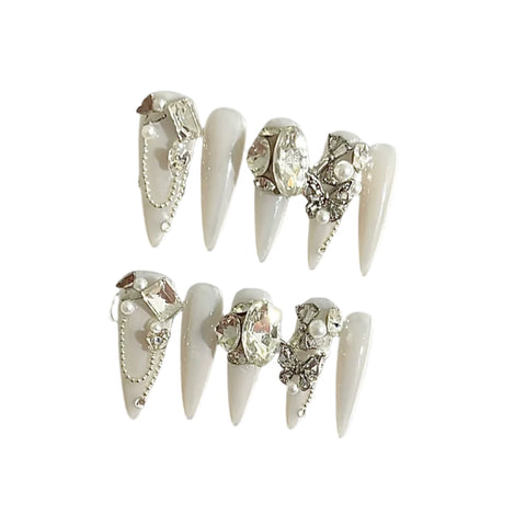 Luxury Diamond Water Drop Press On Nails-Modern Baby Las Vegas