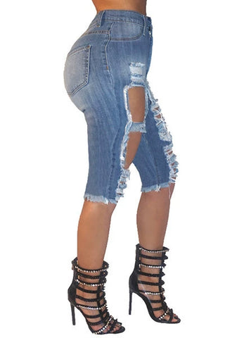 Ripped Denim Jean Shorts-Modern Baby Las Vegas