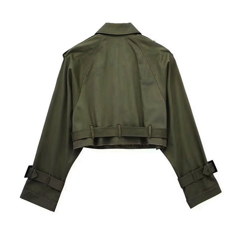 Belted Crop Trench Jacket-Modern Baby Las Vegas
