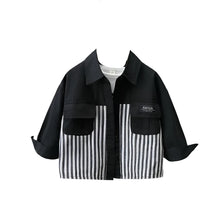 Load image into Gallery viewer, Black Patch Pocket Stripe Top
