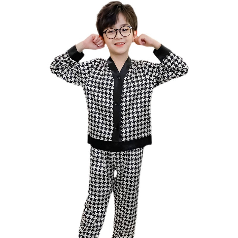 Satin Houndstooth Pajama Set | Modern Baby Las Vegas