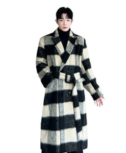 Load image into Gallery viewer, Plaid Wool Belted Coat
