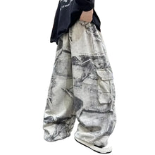 Load image into Gallery viewer, Wide leg 3D Print Cargo Pants
