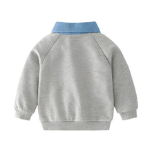 Load image into Gallery viewer, Denim Collar Sweatshirt
