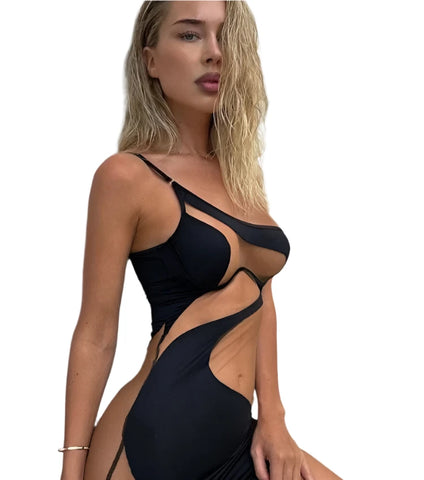 Hollow Out Mesh Bralette Dress-Modern Baby Las Vegas