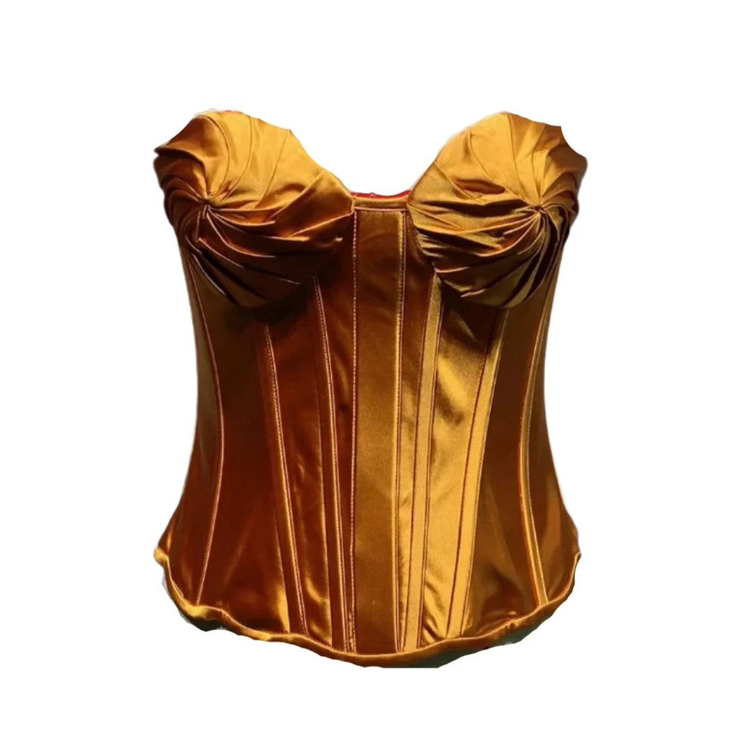 Gold Chest Wrap  Top