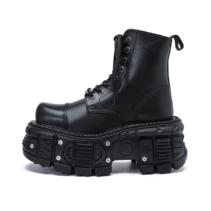 Lace-Up Punk Metal Boots