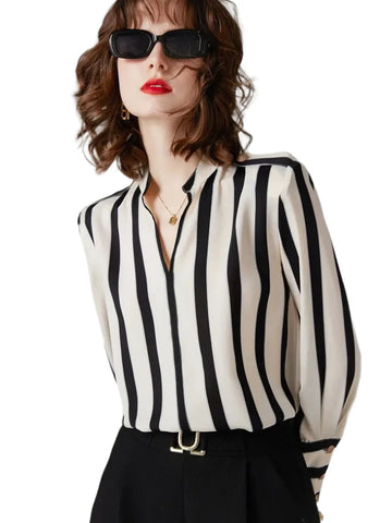 Striped V Neck Top-Modern Baby Las Vegas