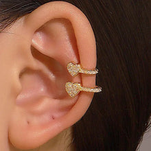 Load image into Gallery viewer, Crystal Heart Ear Clip Earrings
