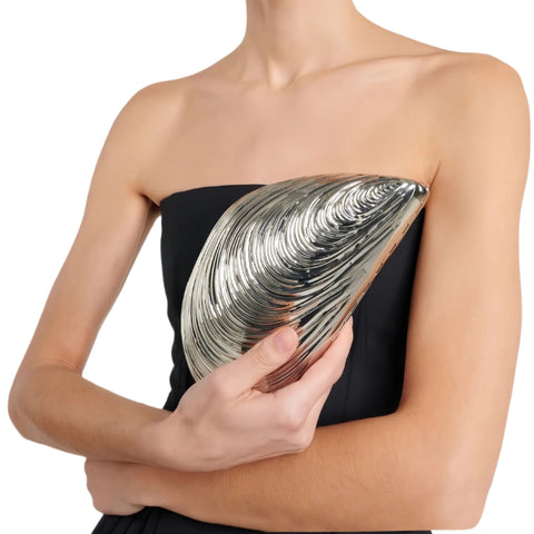 Metallic Clam Shell Clutch-Modern Baby Las Vegas