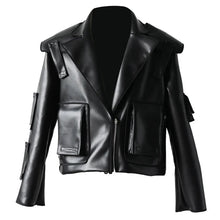 Load image into Gallery viewer, Short Pocket Leather Jacket | Modern Baby Las Vegas
