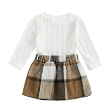 Load image into Gallery viewer, Brown Plaid Skirt Set
