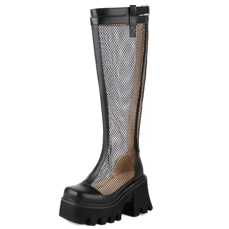 Tall Mesh Boots