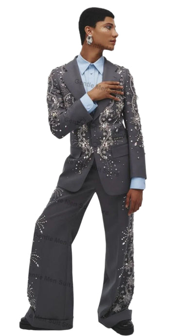 Grey Crystal Suit-Modern Baby Las Vegas