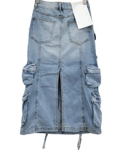 Load image into Gallery viewer, Faded Pocket Denim Skirt
