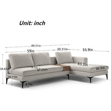 Load image into Gallery viewer, Mid Century Convertible Sectional Sofa | Modern Baby Las Vegas
