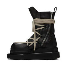 Load image into Gallery viewer, High-Top Platform Leather Lace-Up Boots
