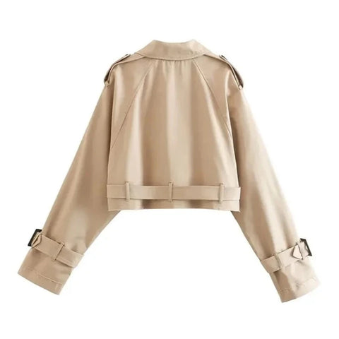 Belt Cropped Trench Jacket-Modern Baby Las Vegas