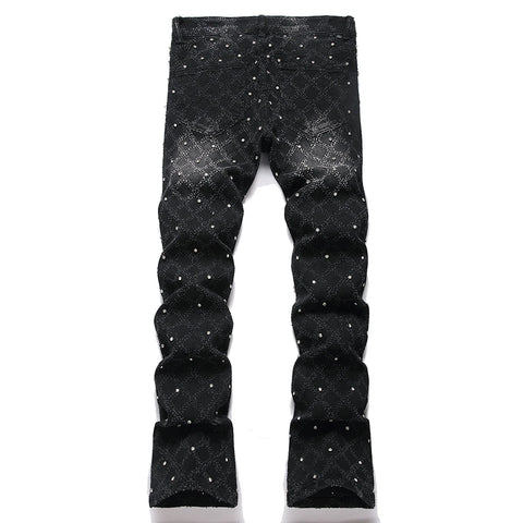 Black Crystal Boot Cut Jeans