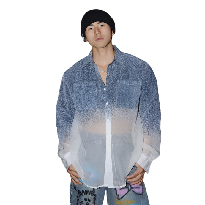 Blue Ombre Mesh Top-Modern Baby Las Vegas