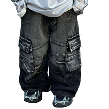 Load image into Gallery viewer, Grey Ombre Cargo Pants
