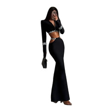 Load image into Gallery viewer, Hollow Out Long Crystal Skirt Set
