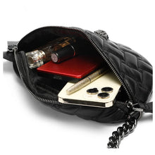 Load image into Gallery viewer, Leather Diamond Lattice Pouch Bag
