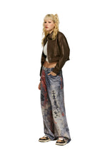 Load image into Gallery viewer, Vintage Paisley Digital Printed Denim Jeans
