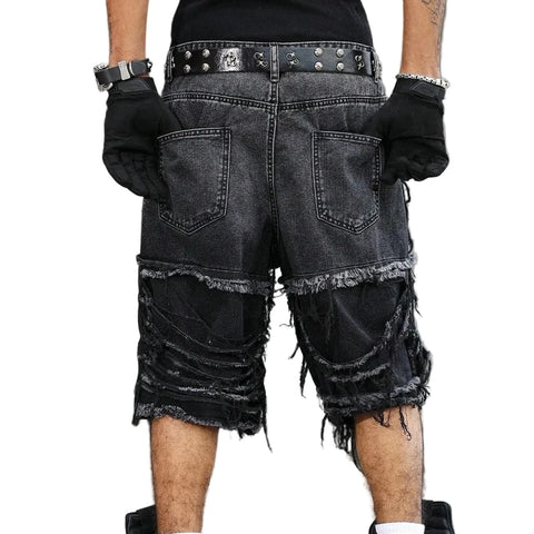 Shredded Denim Shorts