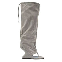 Load image into Gallery viewer, Wide Leg Thong Toe Boots

