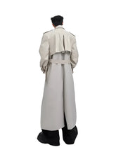 Load image into Gallery viewer, Leather Patch Button Trench Coat
