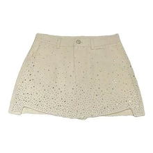 Load image into Gallery viewer, Irregular Speckled Crystal Denim Skirt
