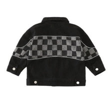 Load image into Gallery viewer, family checker denim jackets- modern baby las vegas
