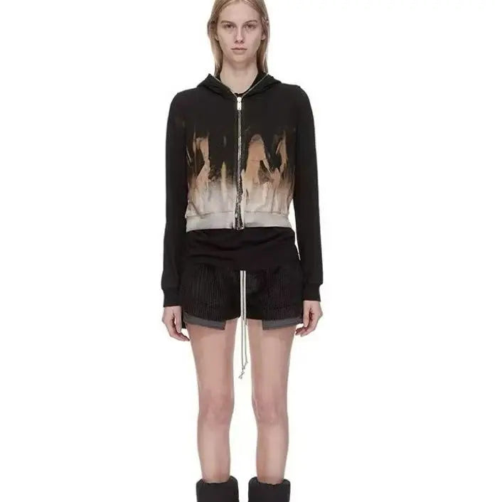 Tie-Dye Flame Sweat Jacket