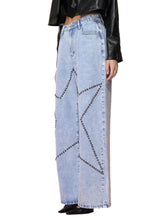 Load image into Gallery viewer, Black Rivet Star Design Denim Jeans
