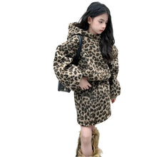 Load image into Gallery viewer, Teddy Leopard Print Skirt Set
