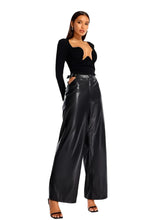 Load image into Gallery viewer, Side Buckle Hollow Out Leather Pants
