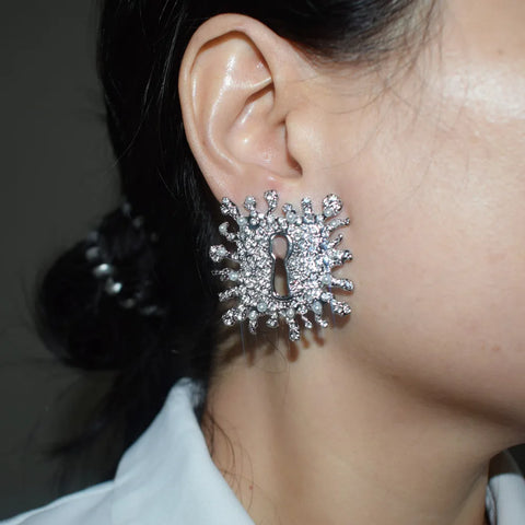 Crystal Keyhole Earrings