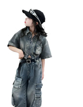 Load image into Gallery viewer, Distressed Pocket Denim Set
