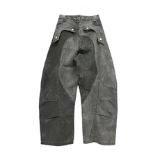 Load image into Gallery viewer, Grey Two Tone Patch Denim Jeans
