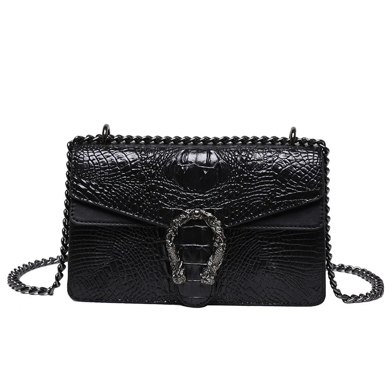 Luxury Snake Print Crossbody Bag