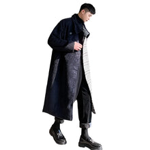 Load image into Gallery viewer, Long Corduroy Patch Plaid Coat
