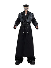 Load image into Gallery viewer, Leather Patch Button Trench Coat
