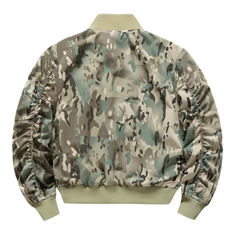 Camo Patch Pocket Bomber Jacket-Modern Baby Las Vegas