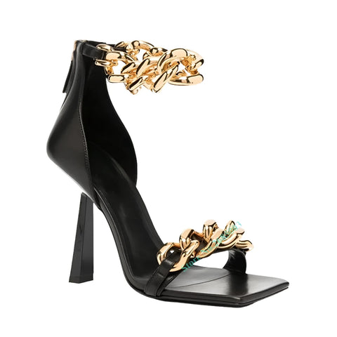Square-Toe Chain Sandals-Modern Baby Las Vegas