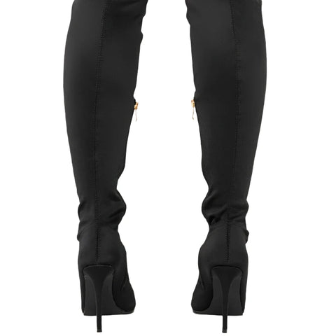 Hollow Out Clear Suede Patch Boots-Modern Baby Las Vegas