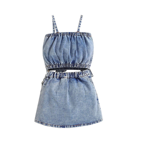 Bow Patch Denim Skirt Set-Modern Baby Las Vegas