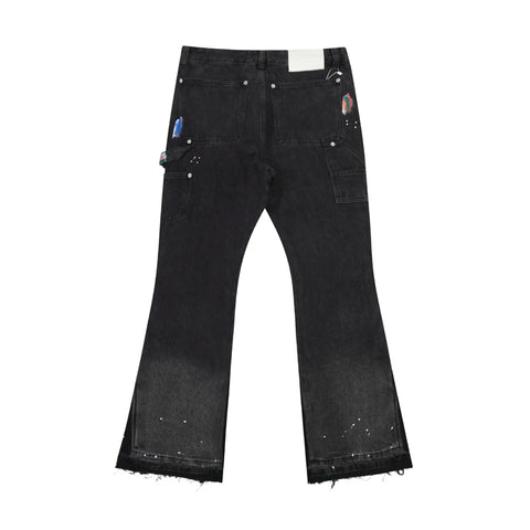 Micro Flared Denim Patch Denim Jeans