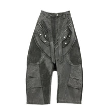 Load image into Gallery viewer, Grey Two Tone Patch Denim Jeans
